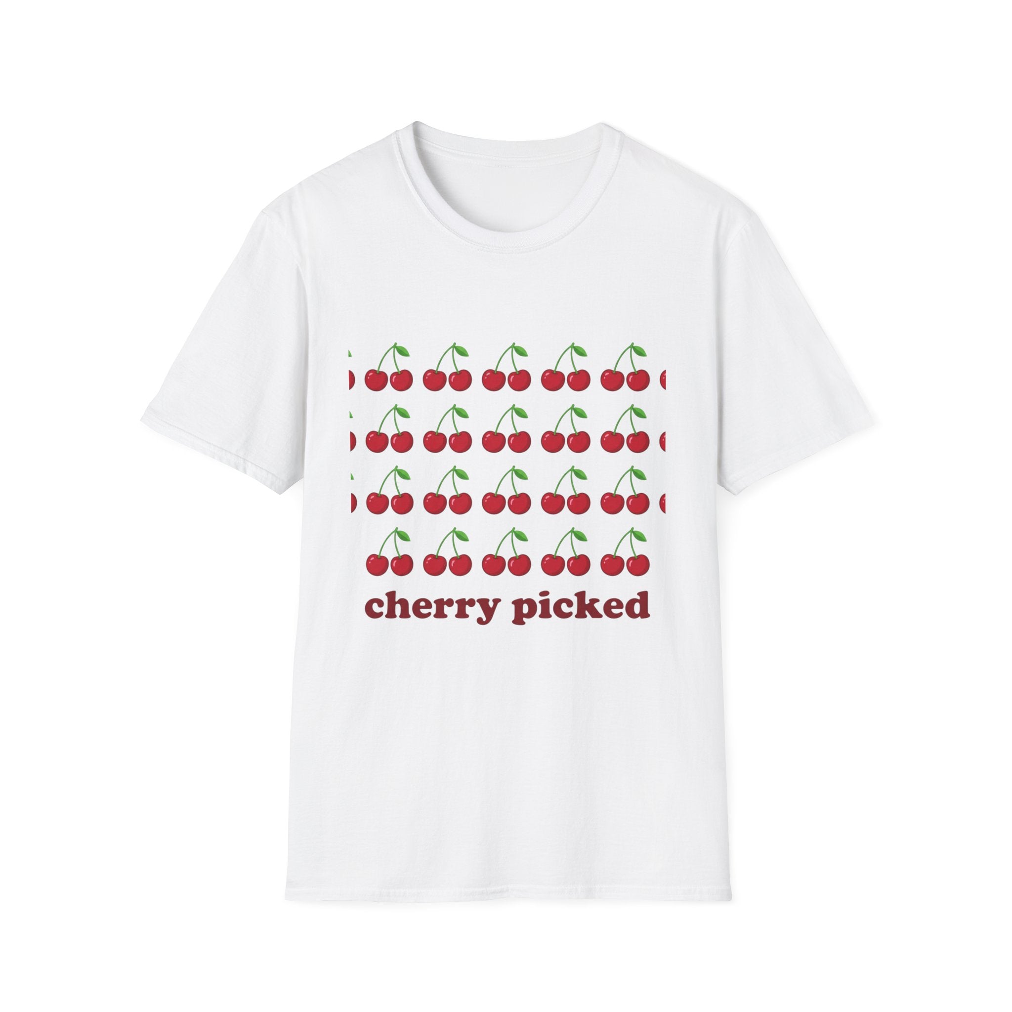 Cherry Pattern T-Shirt — "cherry picked" Graphic Tee